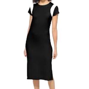 Tommy John second skin midi tee shirt dress black size large
